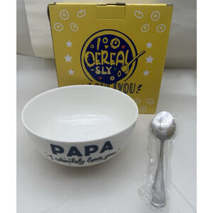 PAPA I CerealSly Love You BOWL and Spoon For Dad Gifts from Daughter *READ...